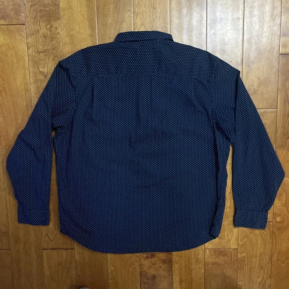 Old Navy Regular Fit Everyday Shirt Size XL Navy Blue Long Sleeve Flex Cotton - Picture 7 of 10